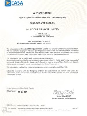 Mustique Airways_EASA Certification